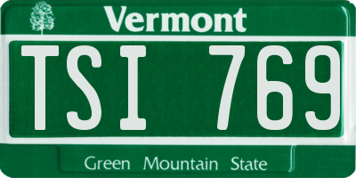 VT license plate TSI769