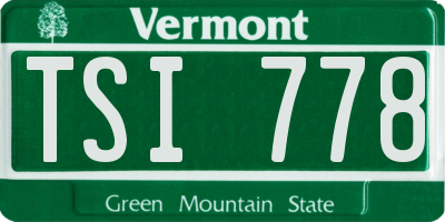 VT license plate TSI778