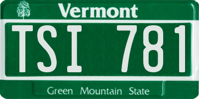 VT license plate TSI781