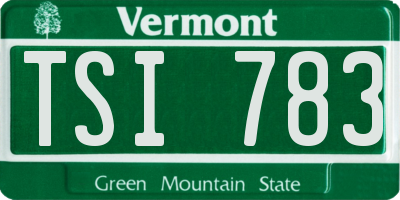 VT license plate TSI783
