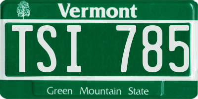 VT license plate TSI785