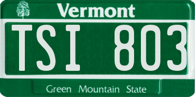 VT license plate TSI803