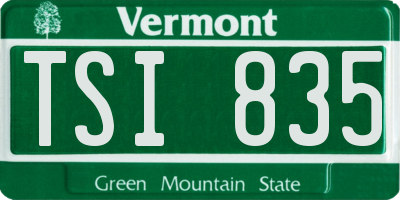 VT license plate TSI835