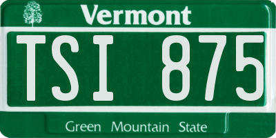 VT license plate TSI875