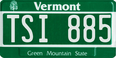 VT license plate TSI885