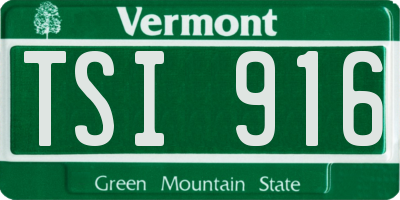 VT license plate TSI916