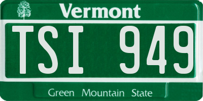 VT license plate TSI949