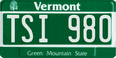 VT license plate TSI980