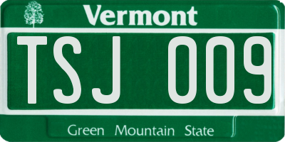 VT license plate TSJ009