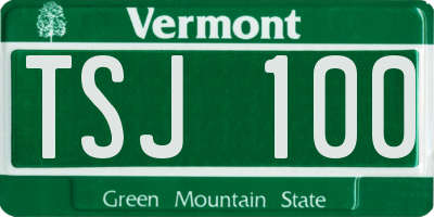 VT license plate TSJ100
