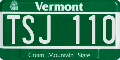 VT license plate TSJ110