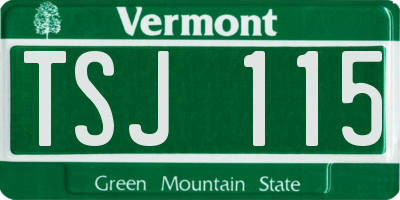 VT license plate TSJ115