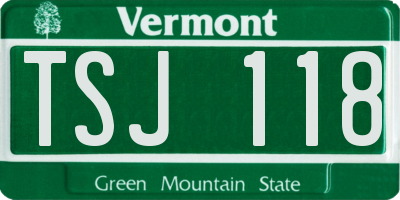 VT license plate TSJ118