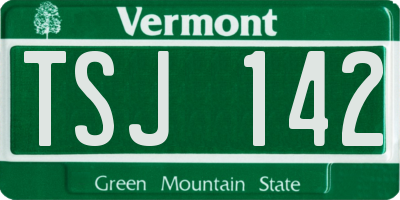 VT license plate TSJ142