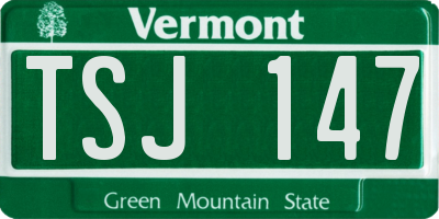 VT license plate TSJ147