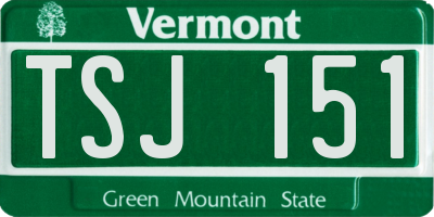 VT license plate TSJ151