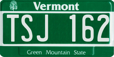 VT license plate TSJ162