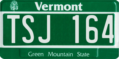 VT license plate TSJ164