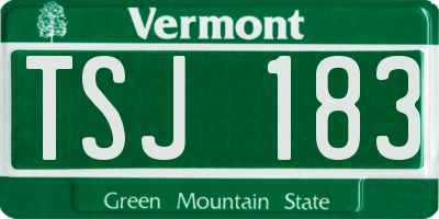 VT license plate TSJ183