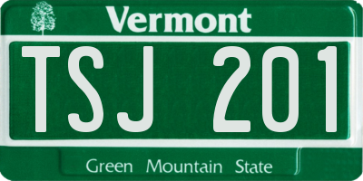 VT license plate TSJ201