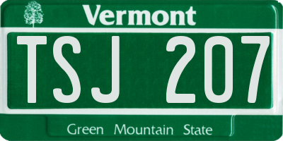 VT license plate TSJ207