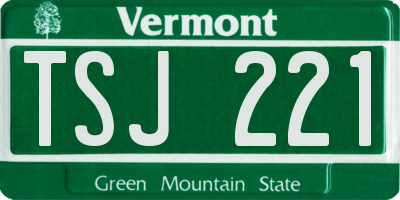 VT license plate TSJ221