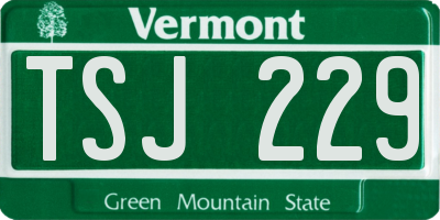 VT license plate TSJ229