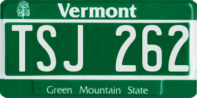 VT license plate TSJ262
