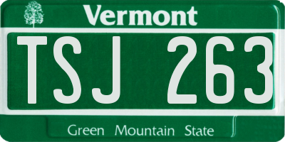 VT license plate TSJ263