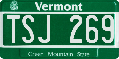 VT license plate TSJ269