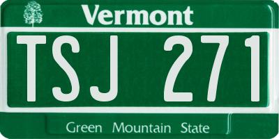 VT license plate TSJ271