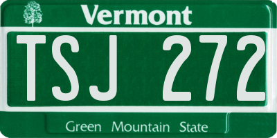 VT license plate TSJ272