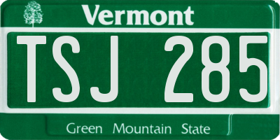 VT license plate TSJ285