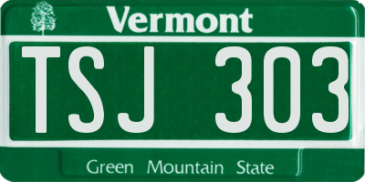 VT license plate TSJ303