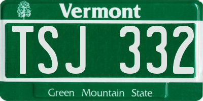 VT license plate TSJ332