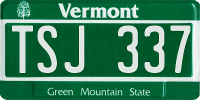 VT license plate TSJ337