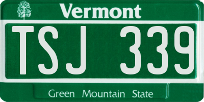VT license plate TSJ339
