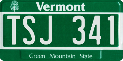 VT license plate TSJ341