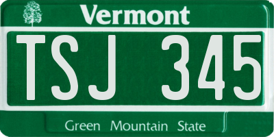 VT license plate TSJ345