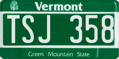 VT license plate TSJ358