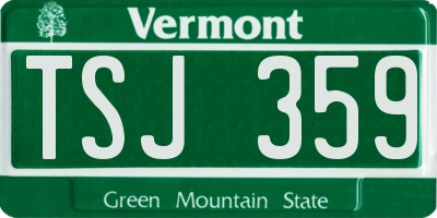 VT license plate TSJ359