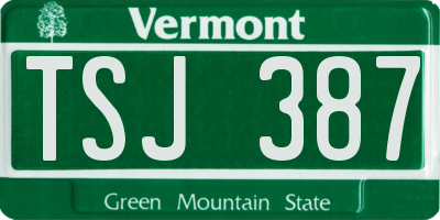 VT license plate TSJ387