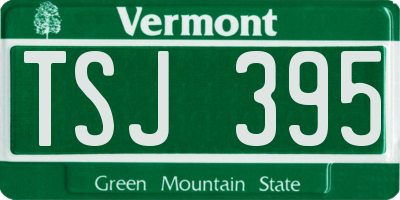 VT license plate TSJ395