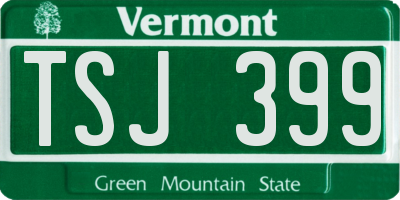 VT license plate TSJ399
