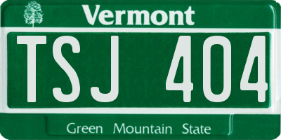 VT license plate TSJ404