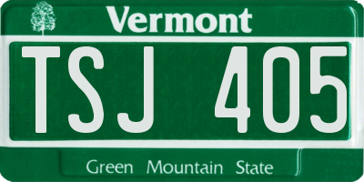 VT license plate TSJ405