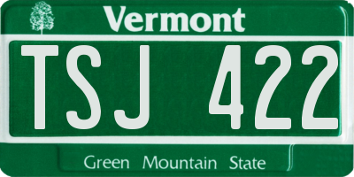 VT license plate TSJ422