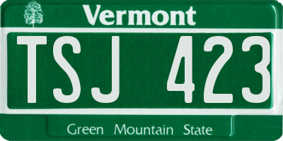 VT license plate TSJ423