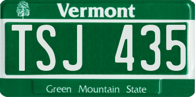 VT license plate TSJ435