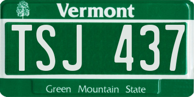 VT license plate TSJ437